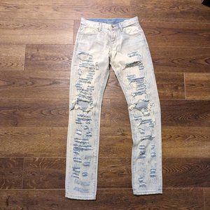 MNML men's lightvwash distressed jeans size 30 x 34